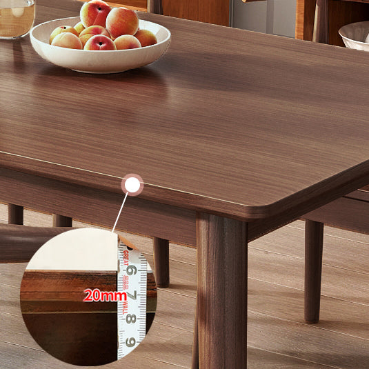 Zeitgenössisches Rechteck Esstisch Gummiholz ​​Massivholz Tisch mit 4 Beinen für das Abendessen in der Küche zu Hause
