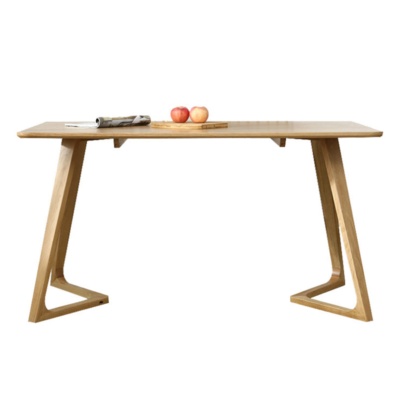 Tavolo da pranzo rettangolo contemporaneo tavolo in legno massiccio di quercia con doppio piedistallo