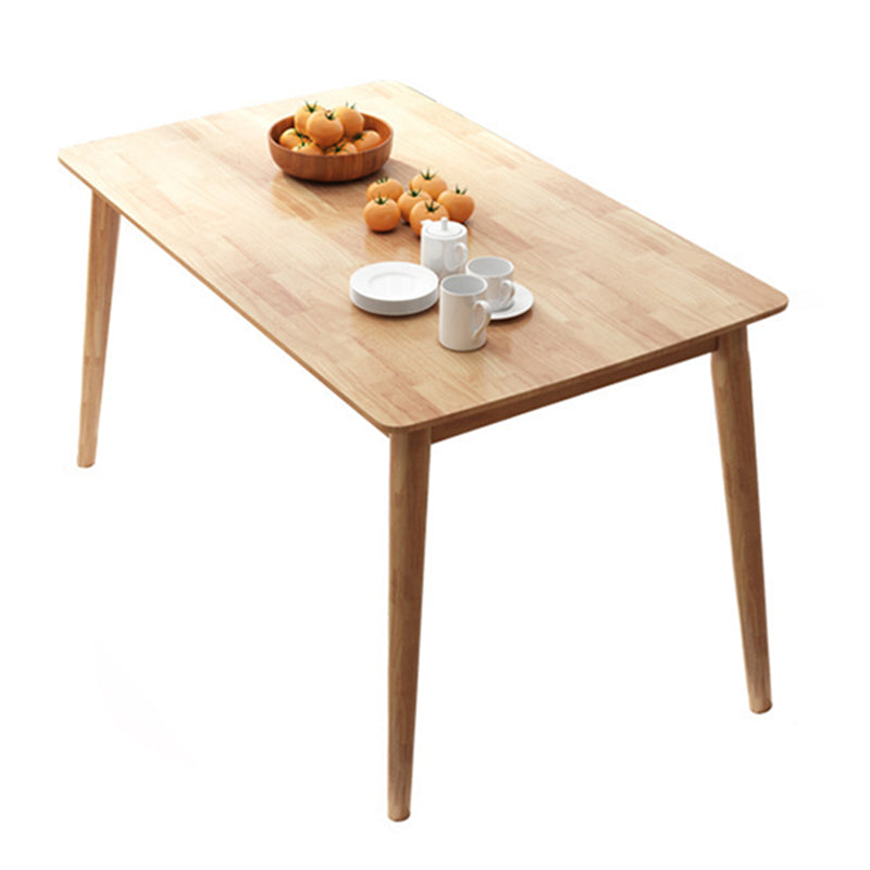 Mesa de comedor de madera sólida de 54 "L 4 Piernas Mesa de forma del rectángulo base en estilo moderno
