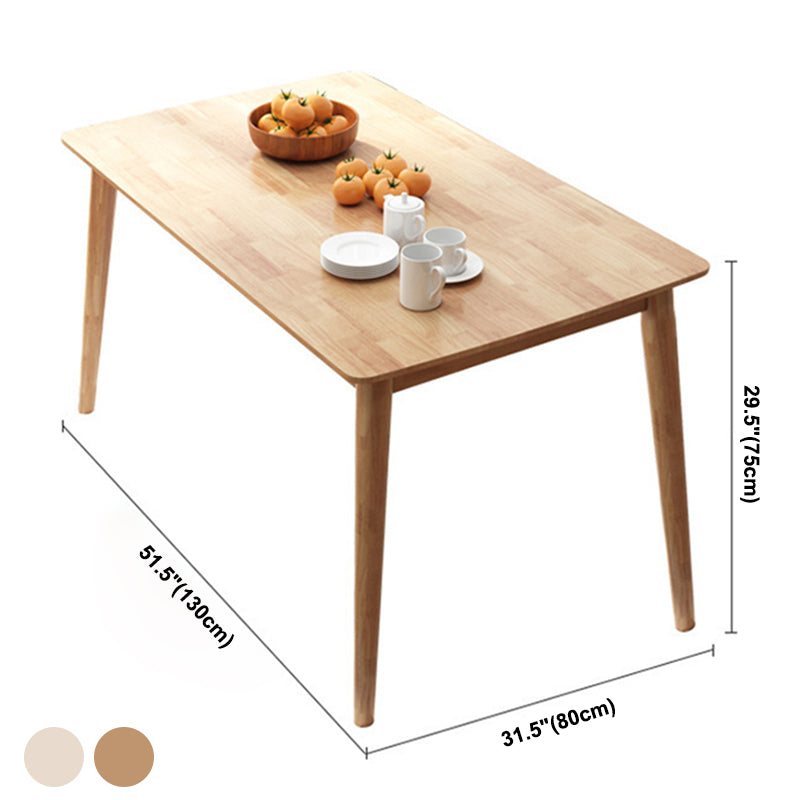Mesa de comedor de madera sólida de 54 "L 4 Piernas Mesa de forma del rectángulo base en estilo moderno
