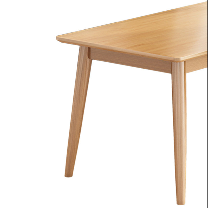 Rectangle 4 Legs Modern Dining Table Wood Color Fixed Table of Solid Wood