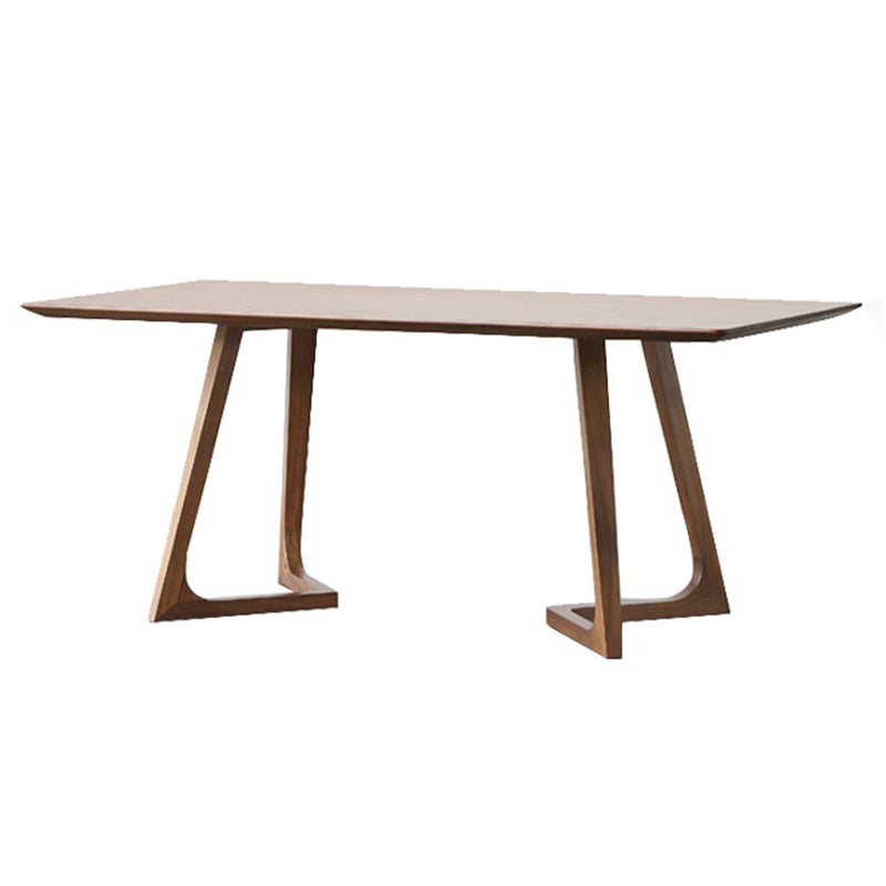 Contemporary Kitchen Standard Dining Table Solid Wood Rectangle Dining Table in Brown