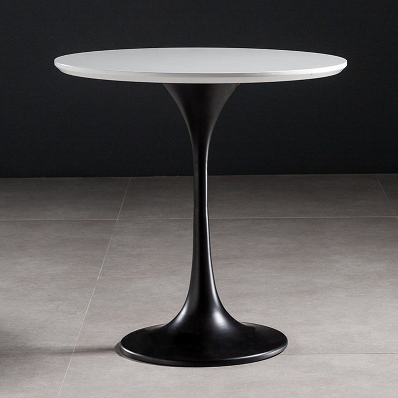 Contemporary Round Dining Table Pine Solid Wood Table with Tulip Base for Home Kitchen Dinner