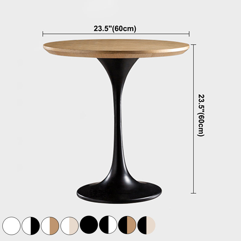 Contemporary Round Dining Table Pine Solid Wood Table with Tulip Base for Home Kitchen Dinner