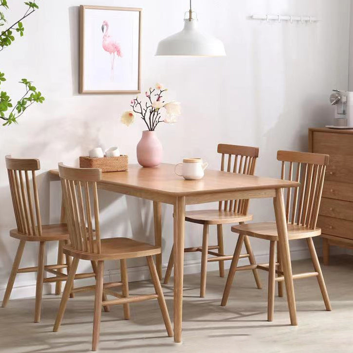 Table à manger rectangle table de restauration moderne table en bois massif avec base de 4 jambes