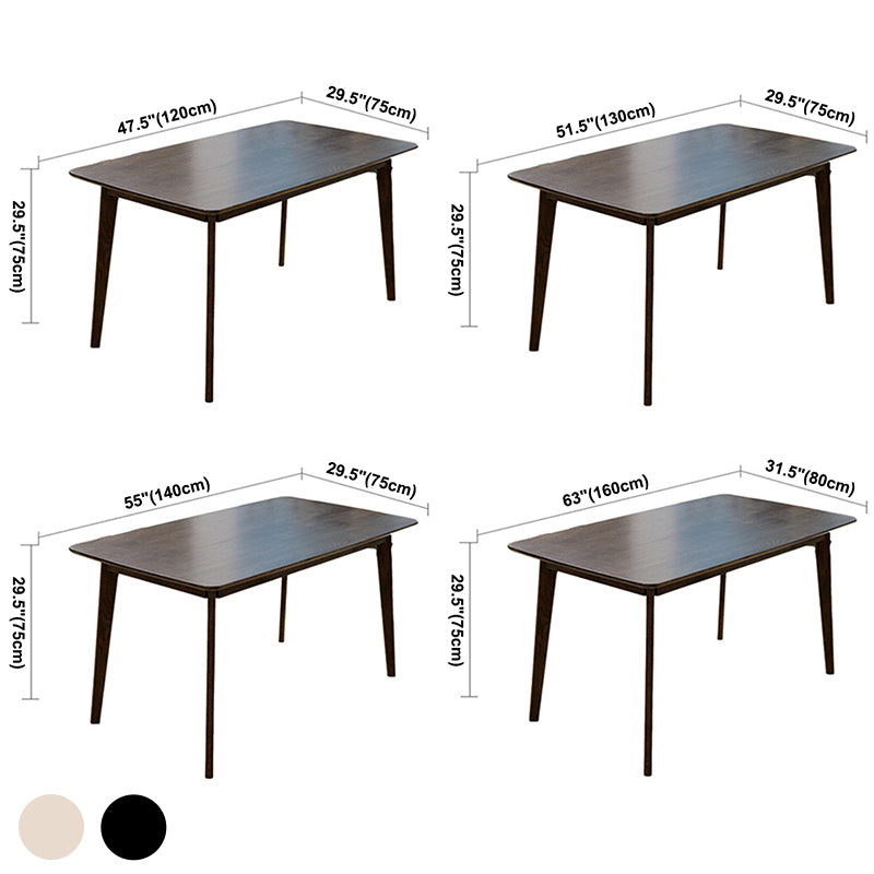 Table à manger rectangle table de restauration moderne table en bois massif avec base de 4 jambes