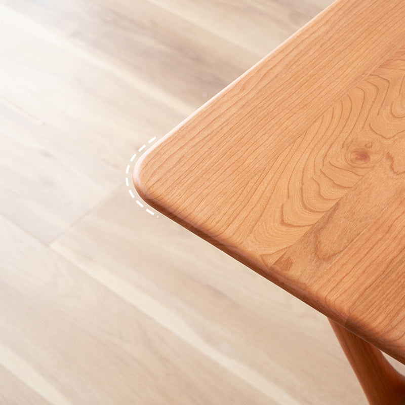 Mesa de comedor rectangular contemporánea, mesa de madera maciza con 4 patas para la cena de la cocina casera