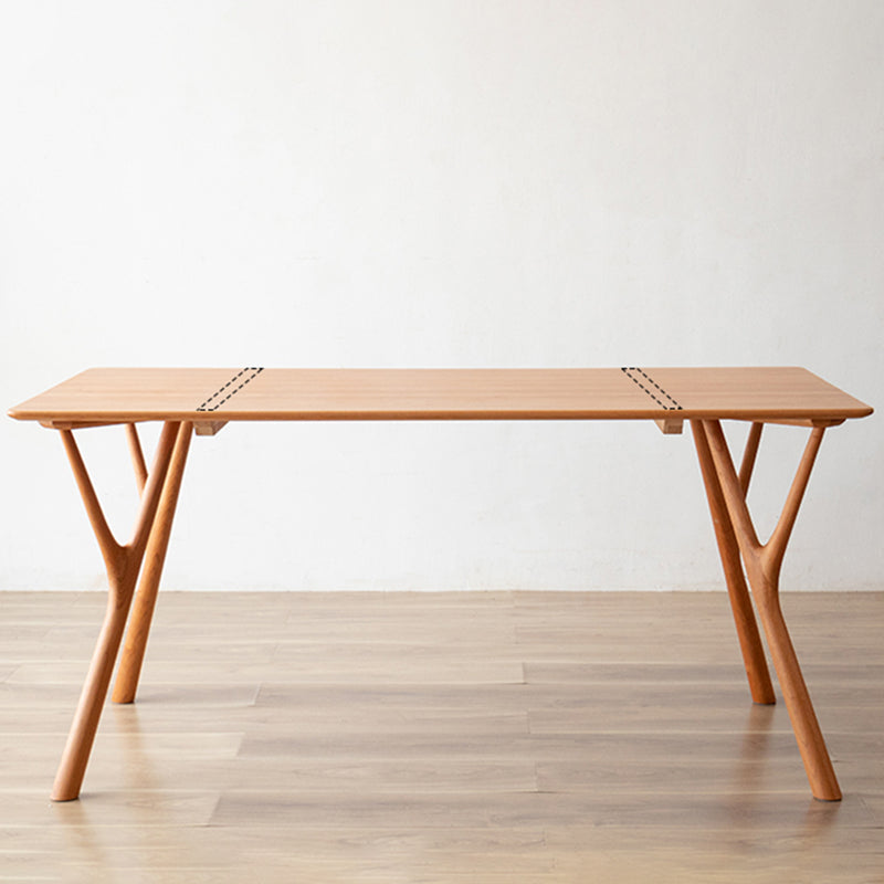 Mesa de comedor rectangular contemporánea, mesa de madera maciza con 4 patas para la cena de la cocina casera