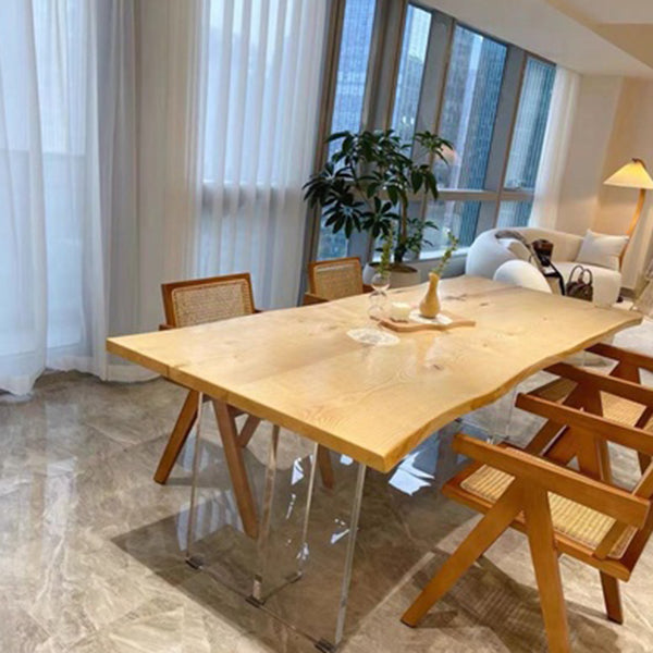 Mesa de comedor informal rectángulo Mesa de madera de madera fija de madera sólida de pino