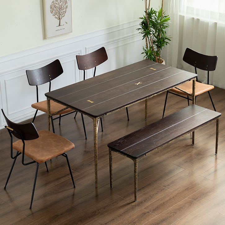 Eigentijdse stijl massief houten bord rechthoek eettafel 4 poten tafel voor thuis