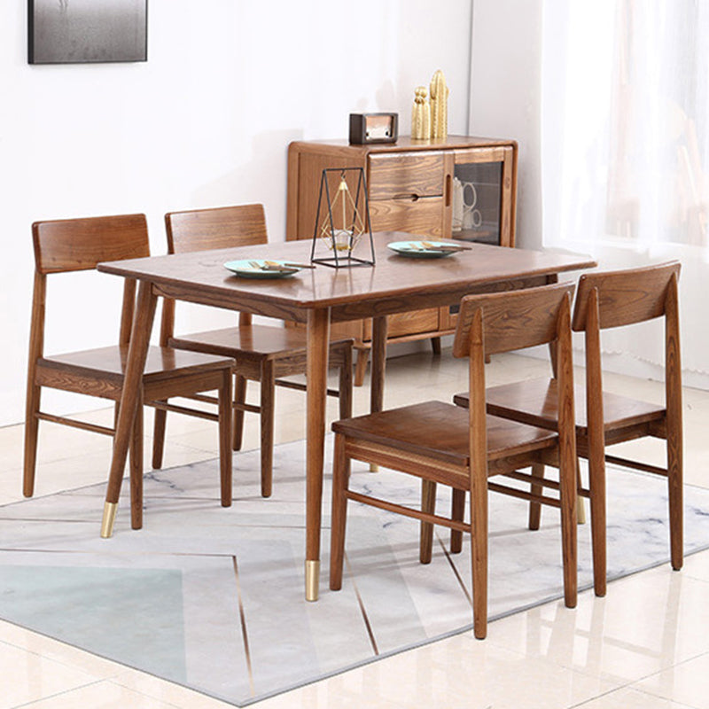 Mesa de comedor rectangular contemporánea Mesa de madera sólida de sándalo rojo con 4 patas