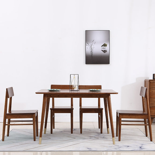 Mesa de comedor rectangular contemporánea Mesa de madera sólida de sándalo rojo con 4 patas