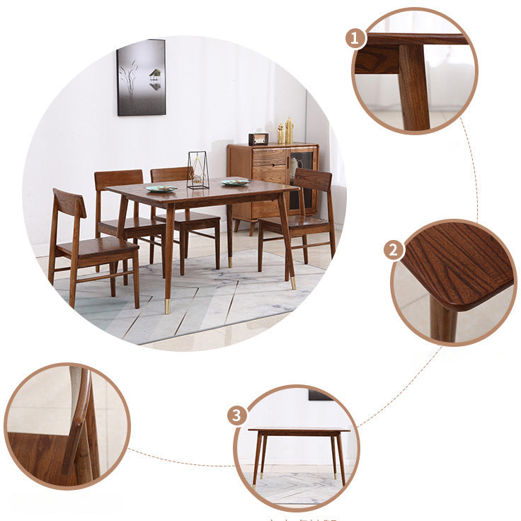 Mesa de comedor rectangular contemporánea Mesa de madera sólida de sándalo rojo con 4 patas