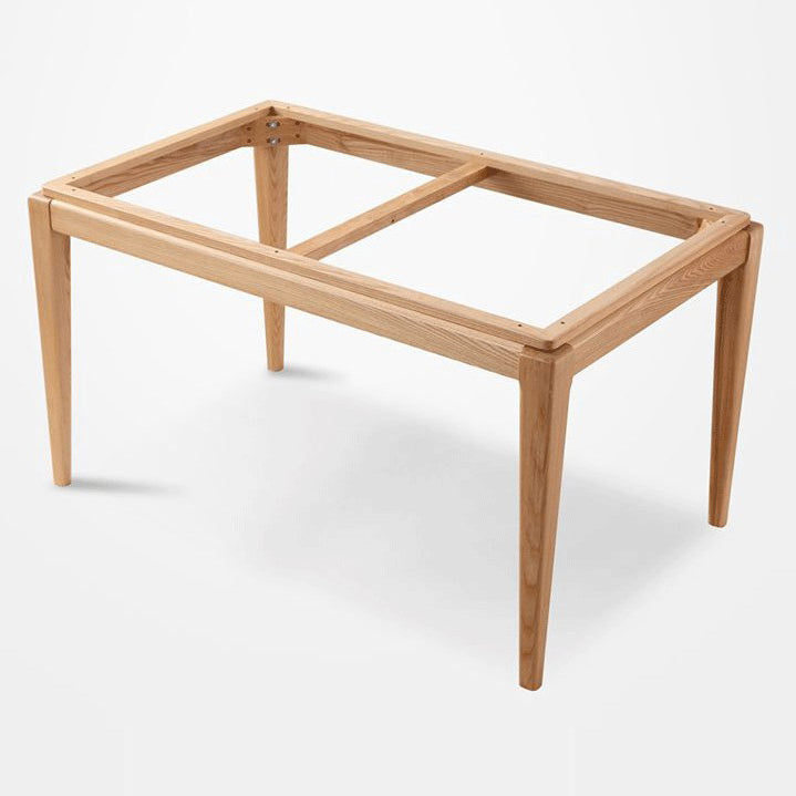 Rectangle Home Dining Table Simplicity Dinner Room Sintered Stone Table with 4 Wood Legs