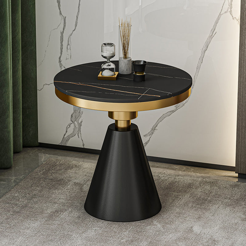 Mesa de comedor de piedra sinterizada de estilo moderno con base de pedestal