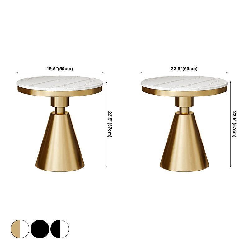 Mesa de comedor de piedra sinterizada de estilo moderno con base de pedestal