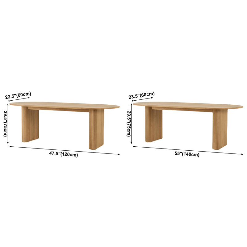 Zeitgenössischer Massivholz Tisch Oval Doppelpodest Haus Küchenmöbel