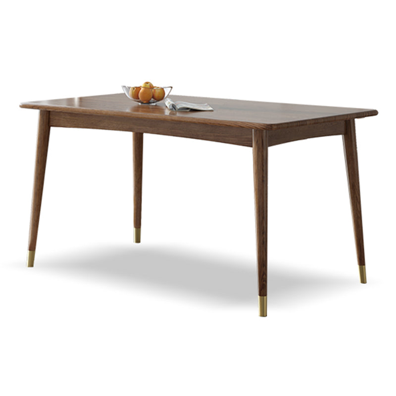 Contemporary Standard Brown Dining Table Solid Wood Rectangle Dining Table for Kitchen