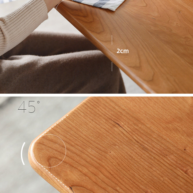Mesa de comedor rectangular moderna mesa de madera maciza con 4 patas para la cena de cocina en casa