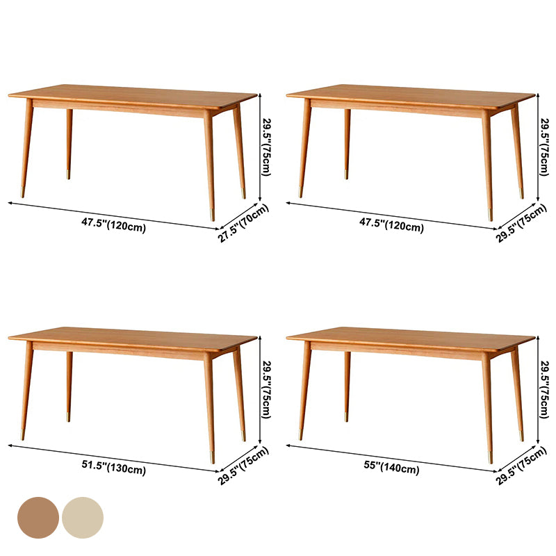 Mesa de comedor rectangular moderna mesa de madera maciza con 4 patas para la cena de cocina en casa