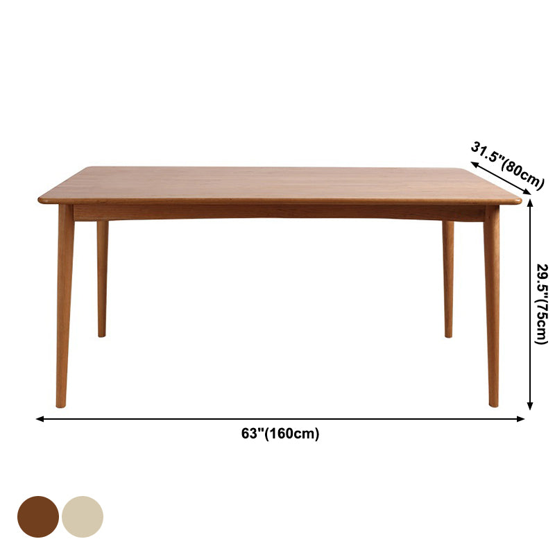 Rectangle Solid Wood Table Modern Dining Table with 4 Legs for Restaurant