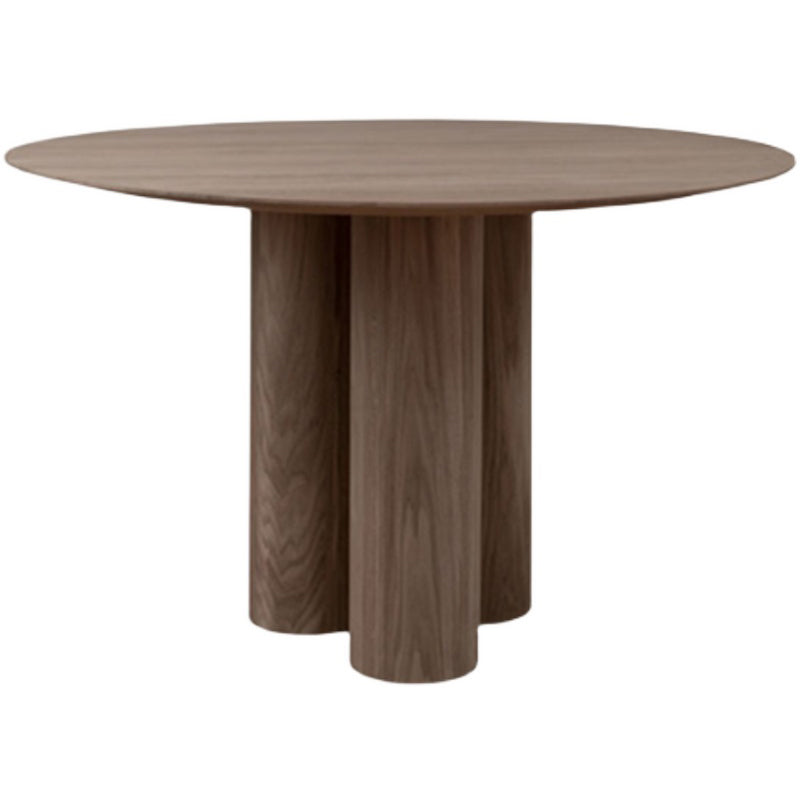 Runde Form zeitgenössischer Esstisch Holzfarbe fester Tisch aus massivem Holz