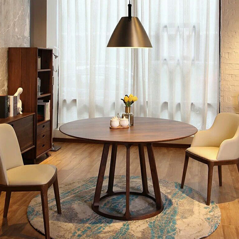 Round Pedestal Table Stone Dining Room Home Furniture with Pine Solid Wood