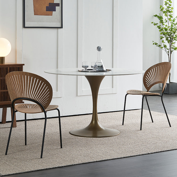 Mesa de comedor de piedra de estilo moderno Mesa de comedor de base de tulipán para el comedor, para el comedor