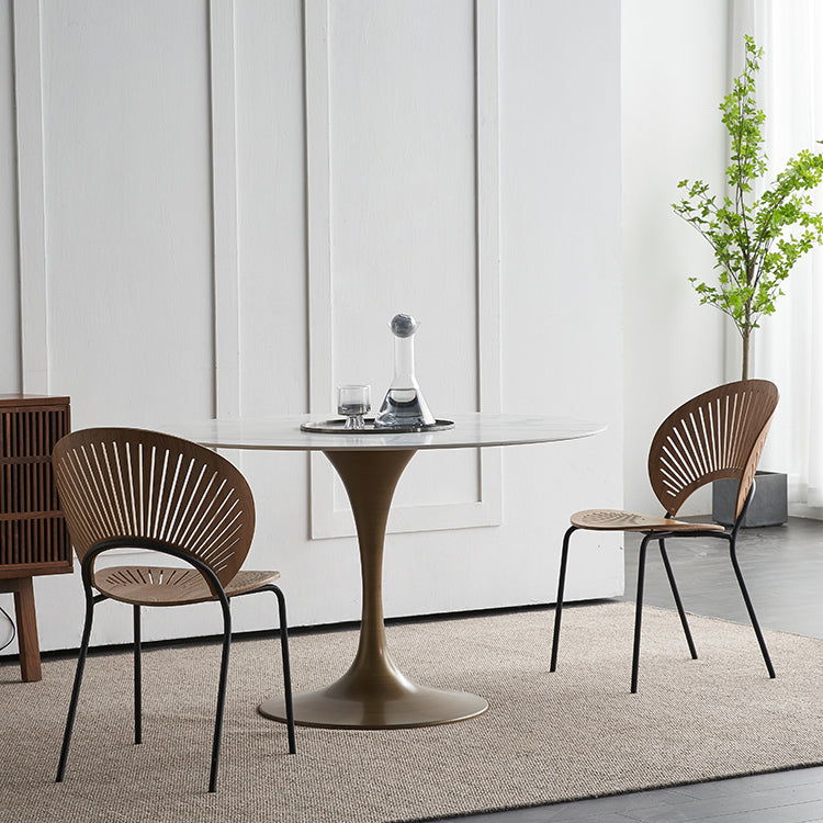Mesa de comedor de piedra de estilo moderno Mesa de comedor de base de tulipán para el comedor, para el comedor