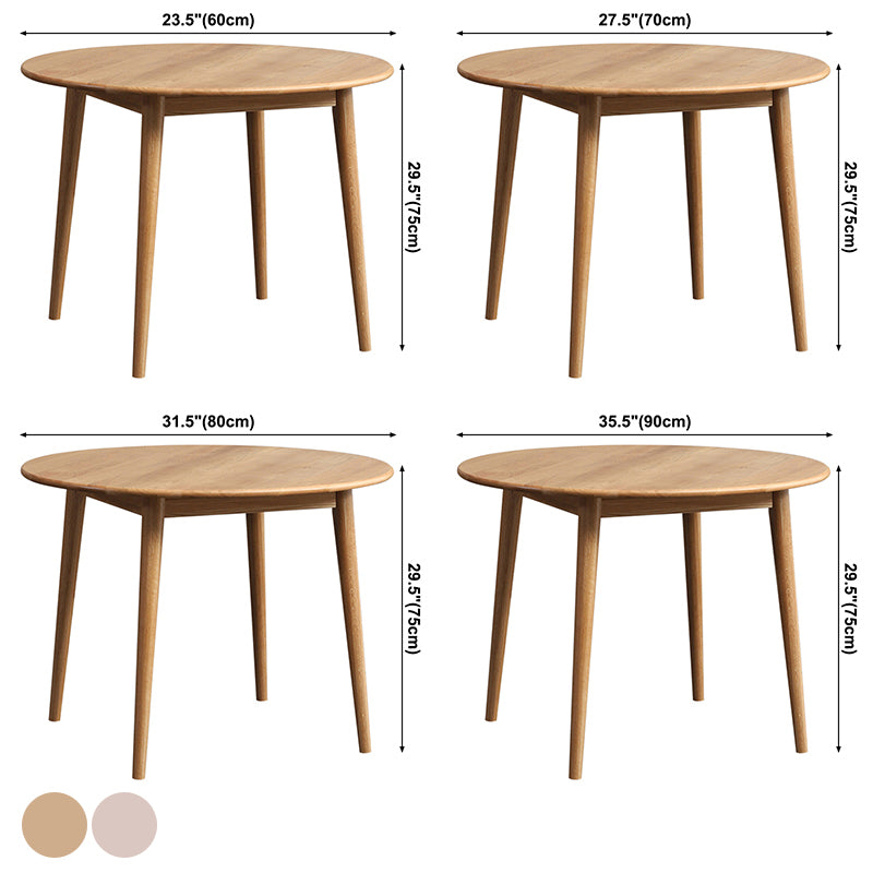 Modern Style Solid Wood Dining Table Round Table with 4 Legs for Coffee Shop