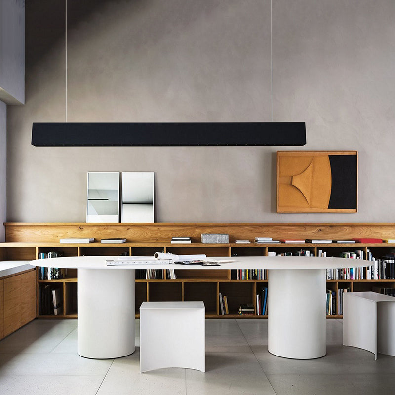 Minimalist Solid Wood Standard Dining Table Oval Kitchen Dining Table with Double Pedestal Base