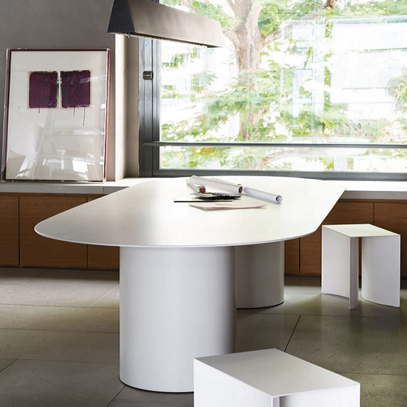 Solid Wood Contemporary Oval Dining Table Wood Top Table for Dining Room and Kitchen