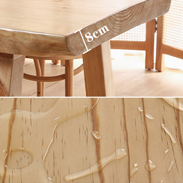 Mesa rectangular de madera maciza de pino, mesa de comedor minimalista con 4 patas para restaurante