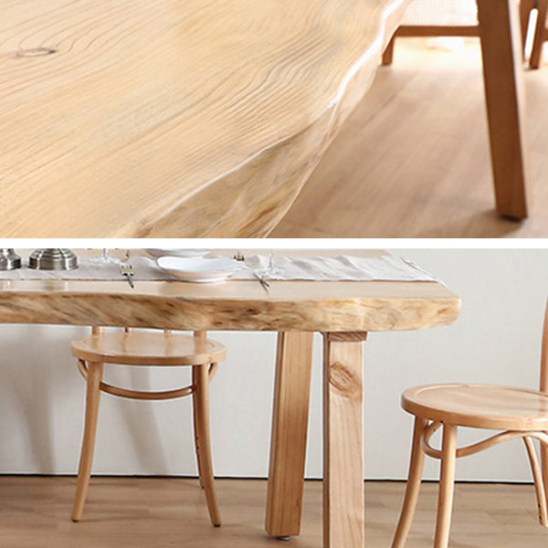 Mesa rectangular de madera maciza de pino, mesa de comedor minimalista con 4 patas para restaurante