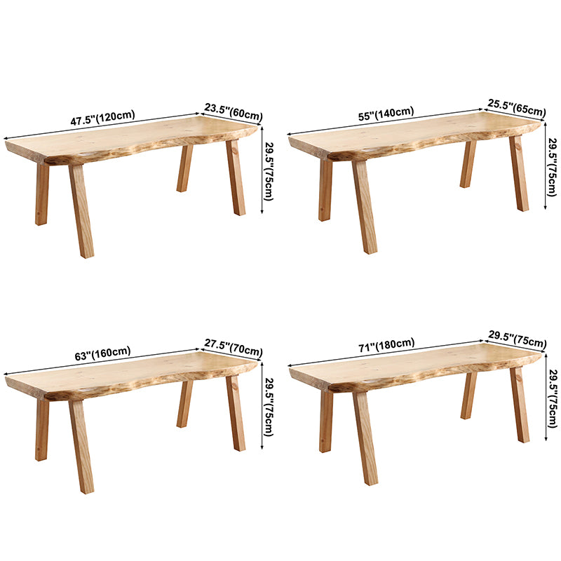 Mesa rectangular de madera maciza de pino, mesa de comedor minimalista con 4 patas para restaurante