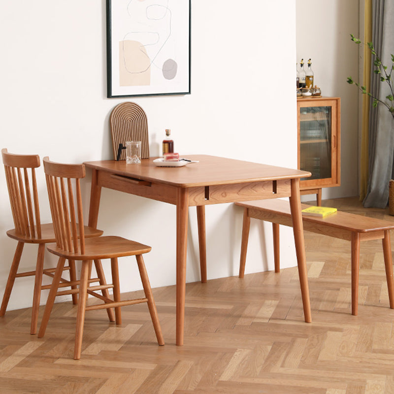 Rechthoek massief houten opvouwbare tafel moderne eettafel met 4 poten voor restaurant