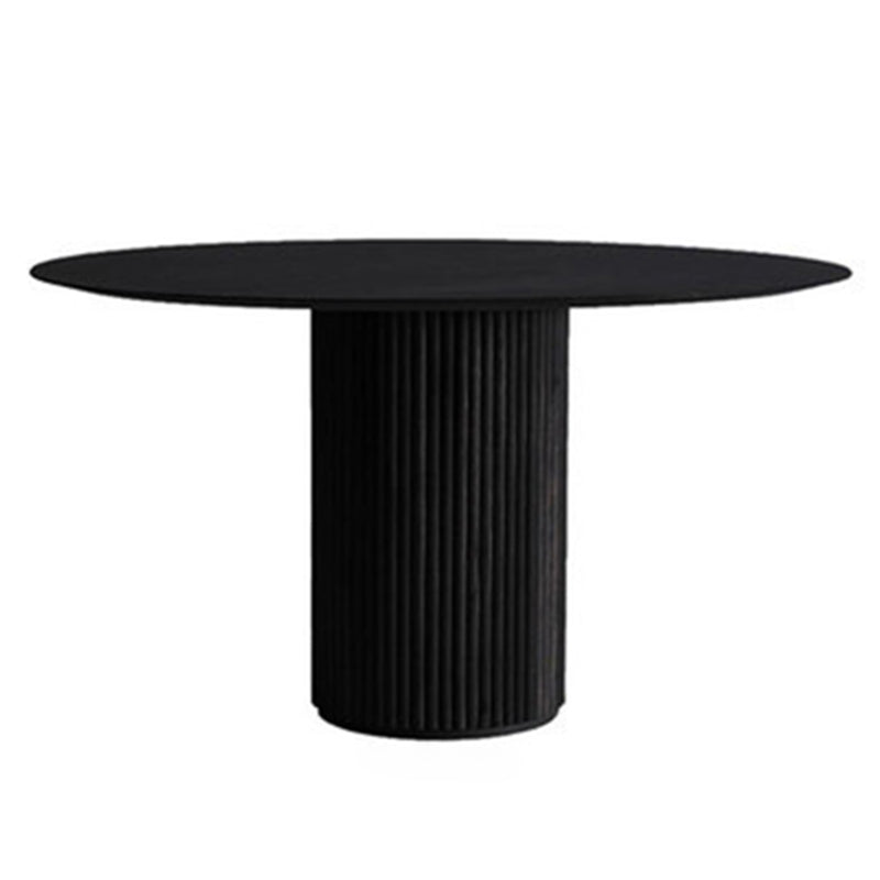 Eigentijdse ronde eettafel As vaste houten tafel met voetstukbasis voor eetkamer