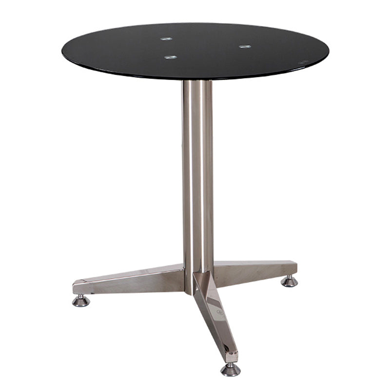Eettafel van helder gehard glas Eigentijdse eettafel met driepootbasis