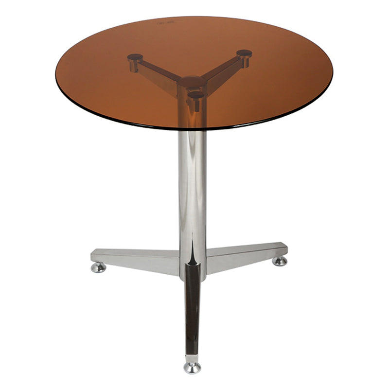 Eettafel van helder gehard glas Eigentijdse eettafel met driepootbasis