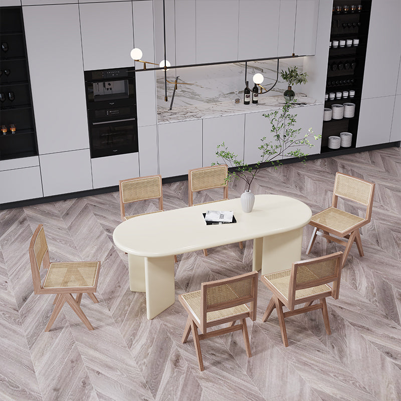 Mesa de comedor ovalado de madera maciza mesa de madera para comedor para comedor