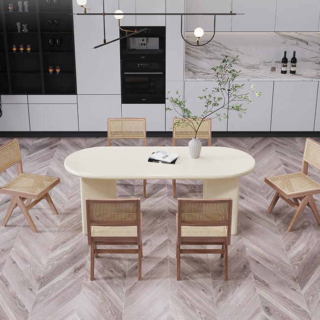 Mesa de comedor ovalado de madera maciza mesa de madera para comedor para comedor