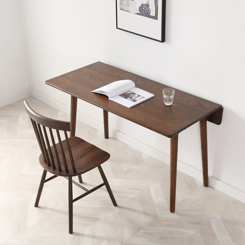 Rectangle White Oak Solid Wood Table Foldable Dining Table with 4 Legs for Restaurant