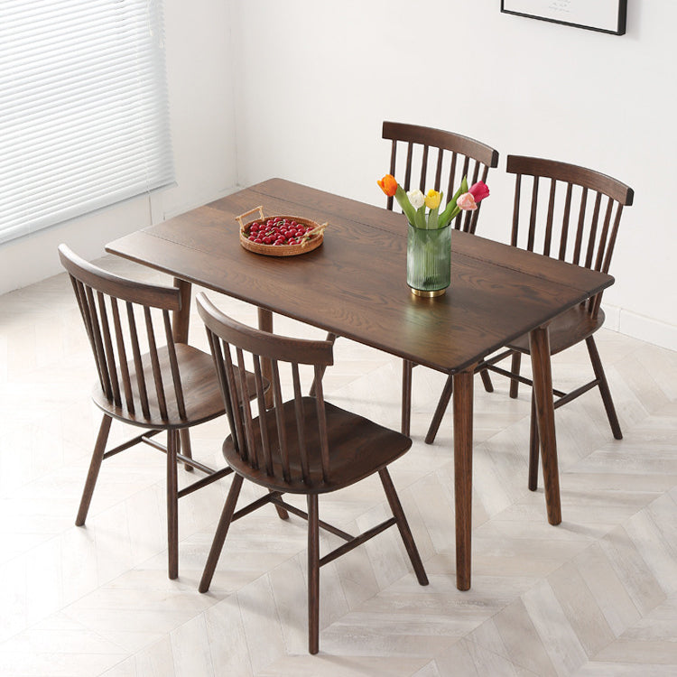 Rectangle White Oak Solid Wood Table Foldable Dining Table with 4 Legs for Restaurant