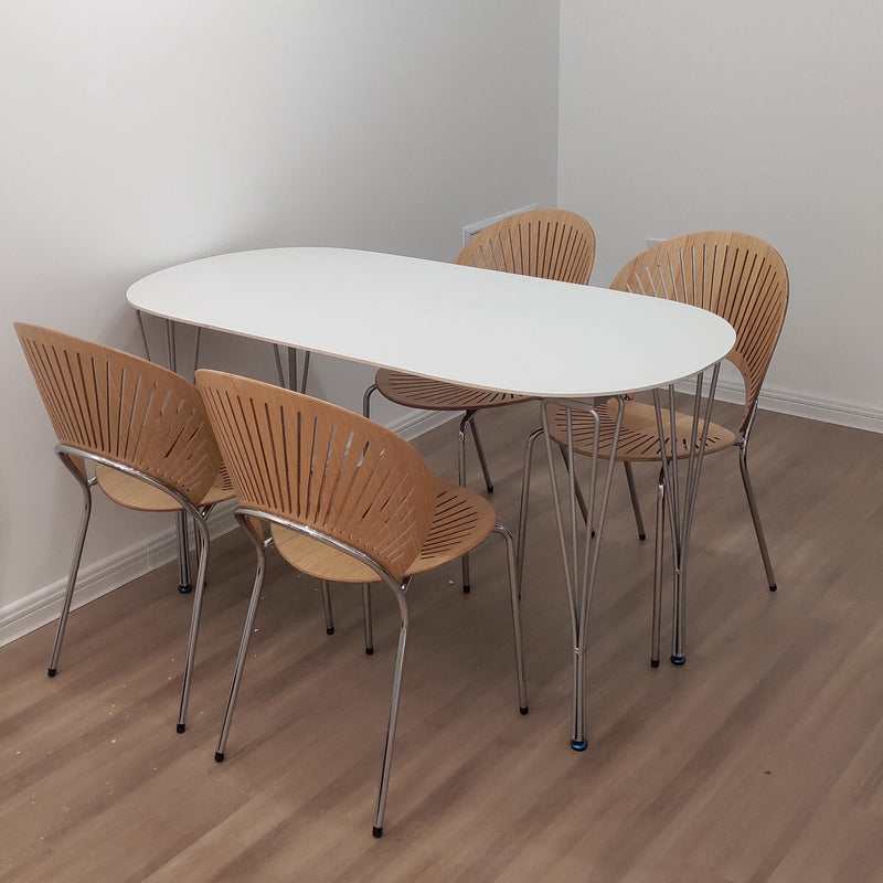 Metal Modern Oval Dining Table Sintered Stone Dining Table with 4 Legs