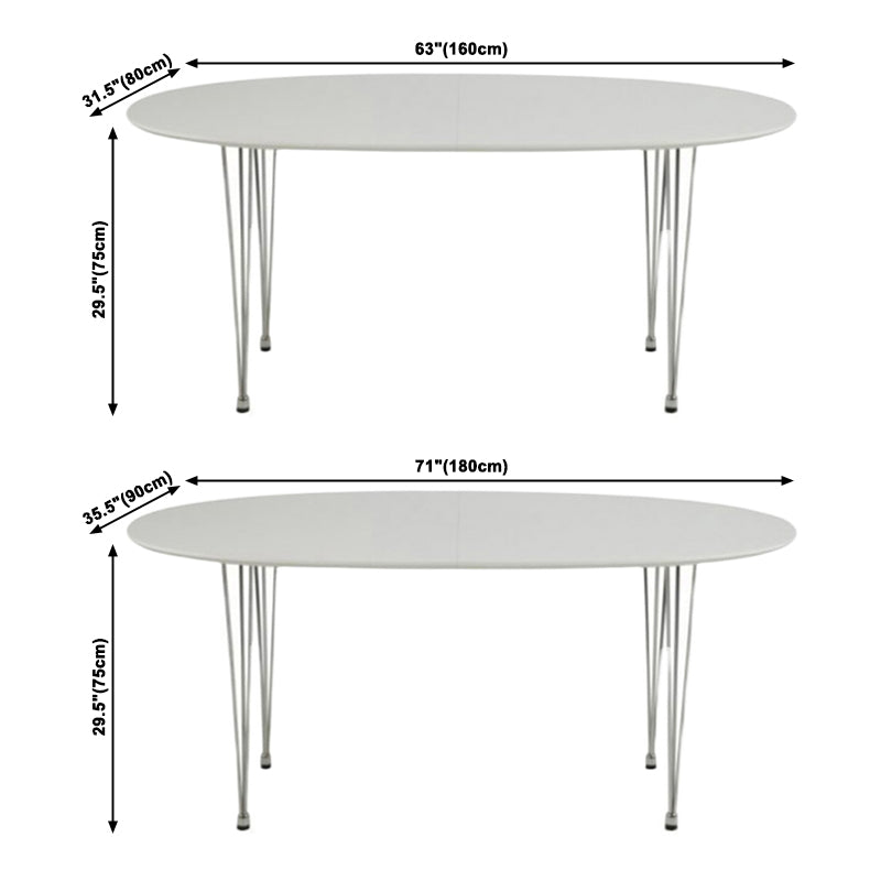 Metal Modern Oval Dining Table Sintered Stone Dining Table with 4 Legs