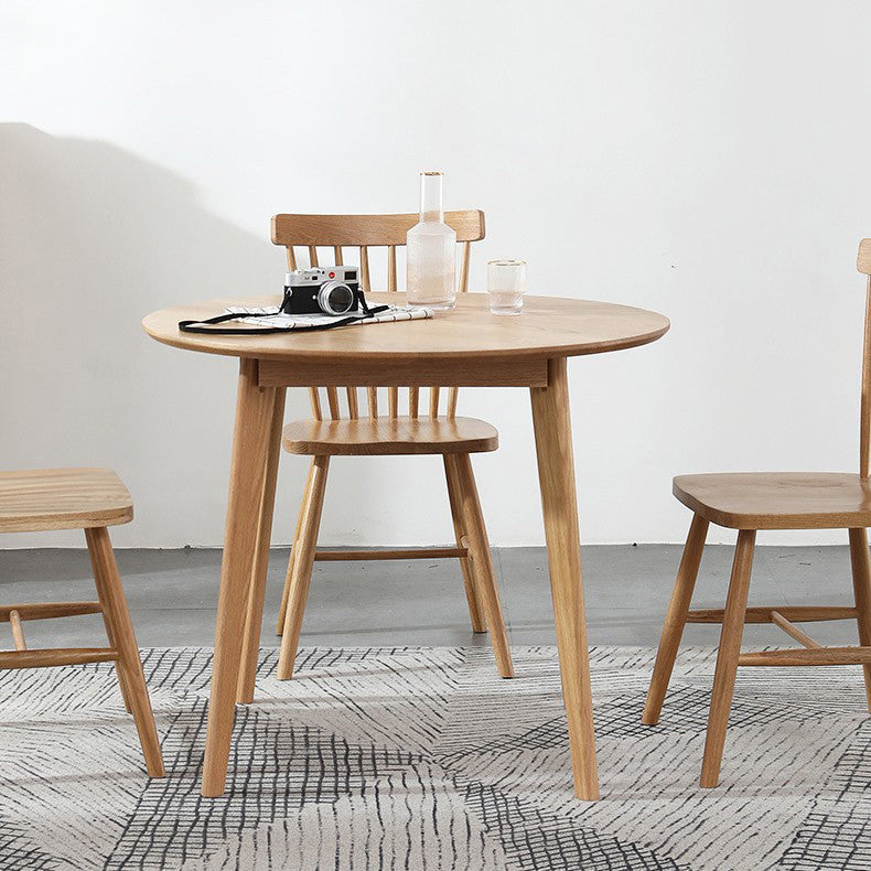 Modern Oak Solid Wood Table Rectangle Dining Table with 4 Legs for Restaurant