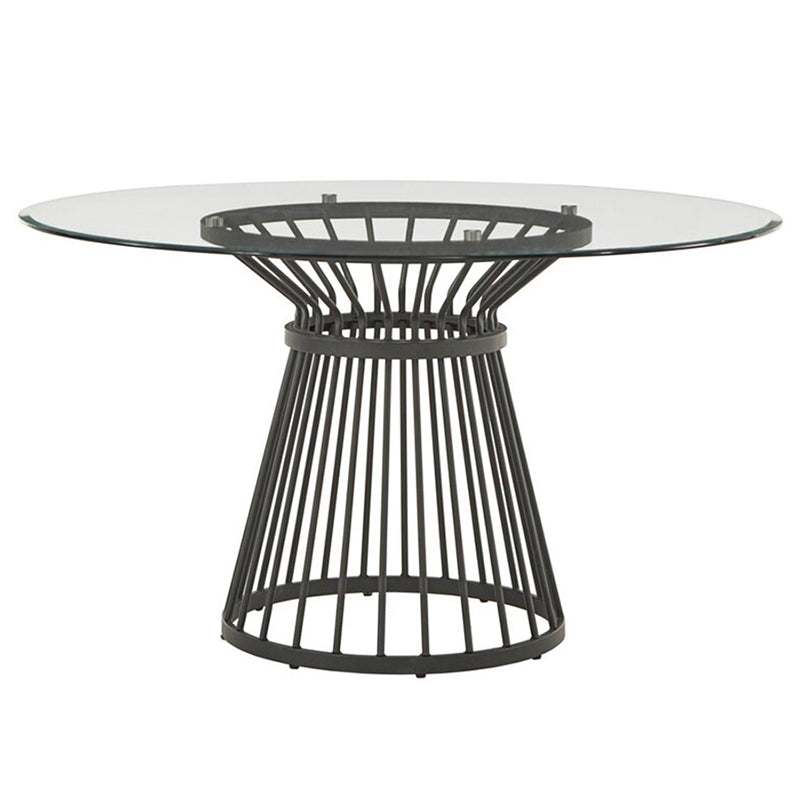 Runde transparente Esstisch Kiefernglas Tisch moderner Stil mit Sockel