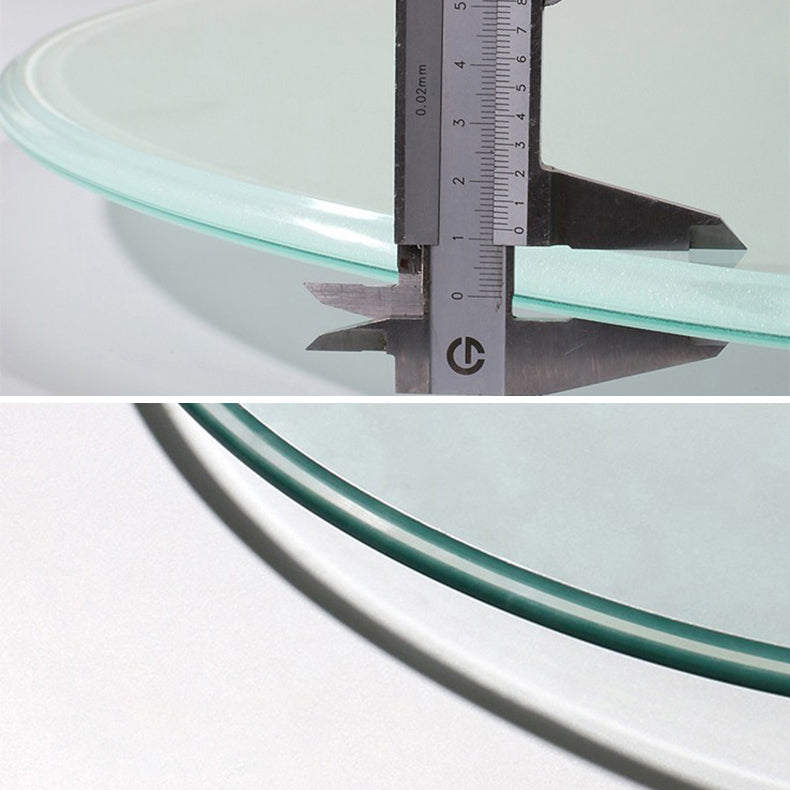 Runde transparente Esstisch Kiefernglas Tisch moderner Stil mit Sockel