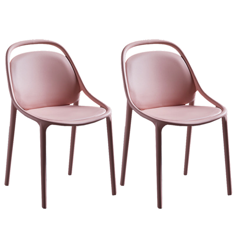 Contemporary Style Stackable Dining Chair Plastic Open Back Side Chair