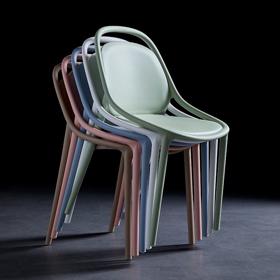 Contemporary Style Stackable Dining Chair Plastic Open Back Side Chair